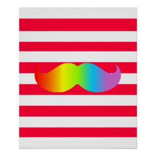 Rainbow Mustache Poster   Choose Your Colour