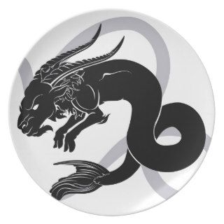Capricorn zodiac horoscope astrology sign dinner plate