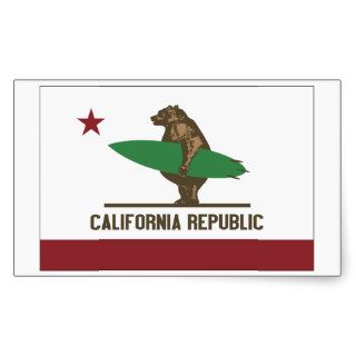 California Surfing Bear Sticker