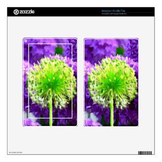 Dare to Be Different Lime Green Purple Flowers Decal For Kindle Fire