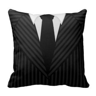 Pinstripe Suit and Tie Classy Square Throw Pillows