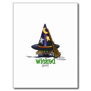 Wicked Witch Halloween card Postcards