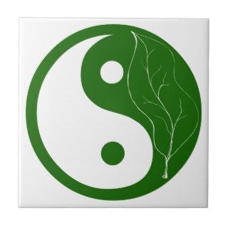 Green Leaf of Nature Yin Yang Tile