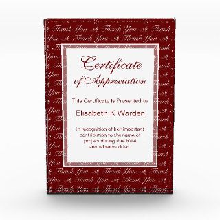 Elegant Custom Color Certificate of Appreciation Award