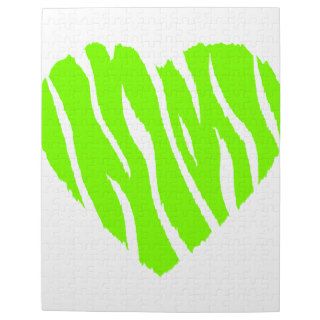 Chartreuse, Neon Green Heart Puzzle