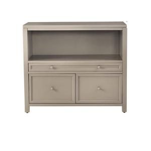 Home Decorators Collection Craft Space 42 in. x 36.5 in. Cement Gray 2 Drawer Lateral File Cabinet and Open Storage Base 1606200280