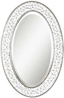 Uttermost Brandon Oval Mirror, Silver   Wall Mounted Mirrors