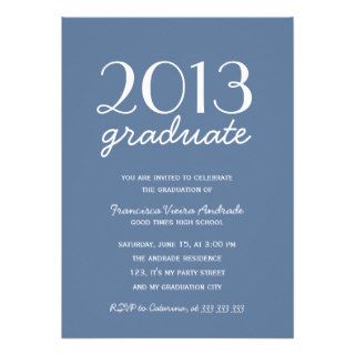2013 Graduation Party Photo Navy Blue and White Announcements