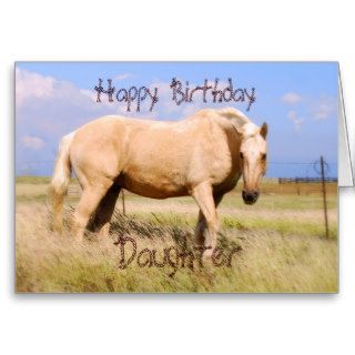 Daughter Happy Birthday Palomino Horse Card