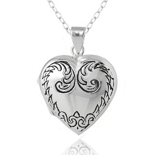 Mondevio Sterling Silver Heart Locket Necklace Mondevio Sterling Silver Necklaces