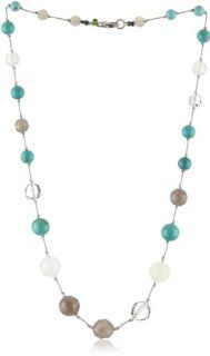 Wasabi by Jill Pearson "Hara" Turquoise Moon Necklace, 18" Jewelry