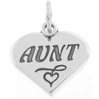 Aunt Heart Charm 18mm x 18mm x 1.5mm Jewelry