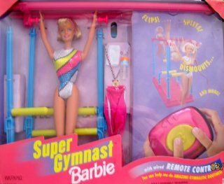 Barbie SUPER GYMNAST BARBIE DOLL with Wired REMOTE CONTROL w Amazing GYMNASTIC ROUTINES (1999) Toys & Games