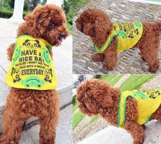 Cute Cartoon Dog Vest Dog Costume T shirt Yellow Size Small Waist 11 " 15"  Pet Costumes 