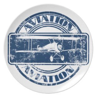 Retro Aviation Art Plates
