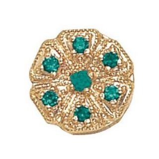 14 Karat Gold Emerald Slide GS476 E Charms Jewelry