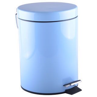 5 liter Round Powder Blue Wastebasket With Lid