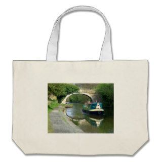 Canal Boat Cruising Along Canvas Bags