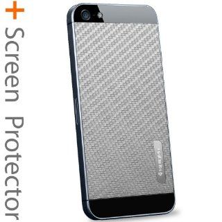 SPIGEN SGP iPhone 5 Skin Decal Steinheil [Skin Guard] [Carbon Gray] Sticker Protector Anti Fingerprint Matte [2 PACK] + Clear Front and Back Protector Steinheil + Metal Sticker for the NEW iPhone 5S and iPhone 5   Carbon Gray Cell Phones & Accessories