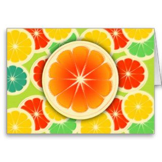 Fresh Citrus Fruit Design, Cute Colorful Greeting Card