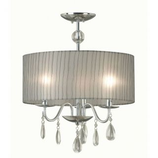 Corea 21 inches Chrome 3 light Pendant