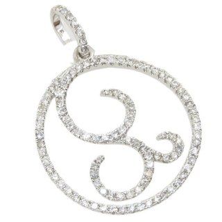 Womens 0.67ctw 14k White Gold Circle swirl diamond pendant 42714 22mm wide and 33mm long AM Jewelry