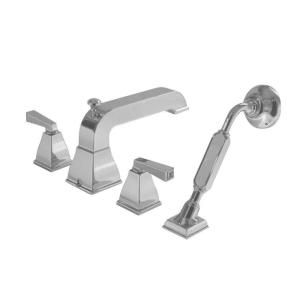 American Standard Town Square 2 Handle Deck Mount Roman Tub Faucet with Hand Shower in Satin Nickel 2555.901.295