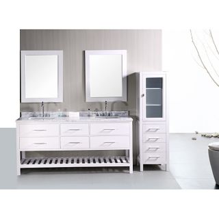 Design Element Design Element London Shaker Style Double Sink Bathroom Vanity Marble Counter Top White Size Double Vanities