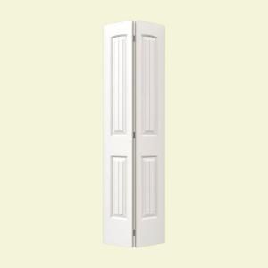 JELD WEN Smooth 2 Panel Arch Top V Groove Painted Molded Interior Bifold Closet Door THDJW160500105