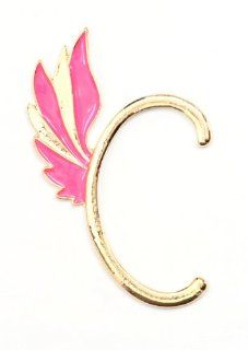 Hermes Wing Ear Cuff Metal Wrap Gold Tone Angel Fairy Pink Feather Earring Fashion Jewelry Jewelry
