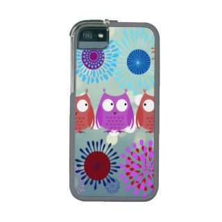 Cute Owls Looking at Each Other Flower Design iPhone 5 Cover