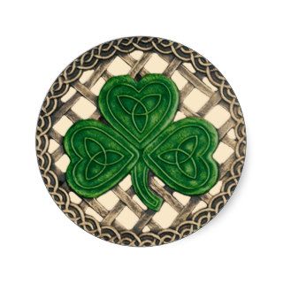 Shamrock And Celtic Knots Stickers Beige