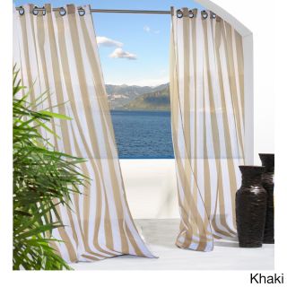 Escape Escape Stripe Grommet Top Indoor/ Outdoor Curtain Panel Pair Brown Size 54 x 84