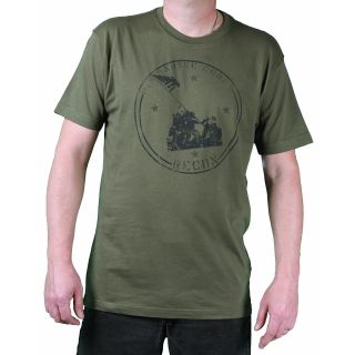 Usmc Mens Fatigue Green Iwo Jima Printed Tee