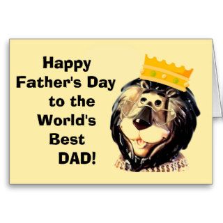 World's Best Dad Father's Day Lion Design Greeting Cards