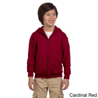 Gildan Heavy Blend Youth 50/50 Full zip Hooded Jacket Red Size M (10 12)