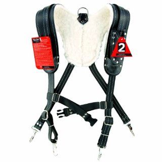 Task Tools T77584 Signature Series Leather Suspender/Harness with Sheepskin, Black   Job Site Safety Equipment  