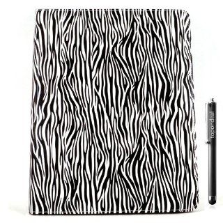 For Apple iPAD 2nd 3rd 4th Gen Generation TopOnDeal TM Black and White Zebra Design PU Leather Magnetic Flip Case Stand Cover+Stylus Touch Pen Cell Phones & Accessories