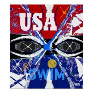 Cool New 2013 USA Swimming Sports Art Big Poster
