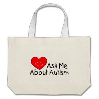 Ask Me About Autism (Heart) Bags
