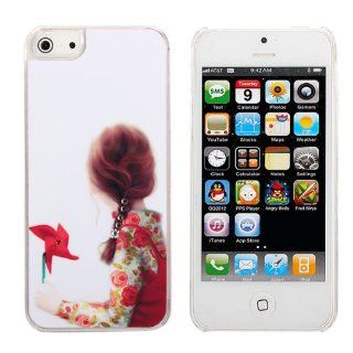 ETOU Bling Crystal Windmill Girl Plastic Hard Back Case For iPhone 5 Cell Phones & Accessories