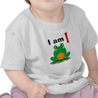 I am 1 year old today (cartoon green frog) shirt