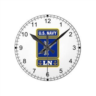 Navy Legalman Round Wallclocks