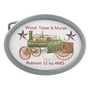 Wood, Taber & Morse, 4WD Steam Traction Engine. Oval Belt Buckle