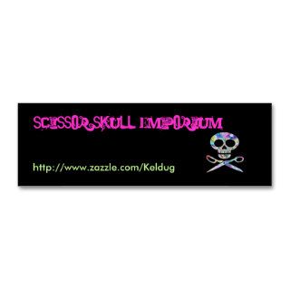 Black Scissor Skull Profile Card Business Cards