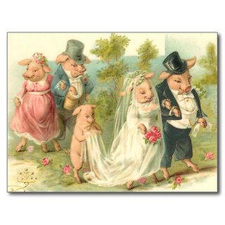Little Piggy Wedding Post Cards