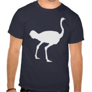 White Ostrich Bird Silhouette Graphic Shirt