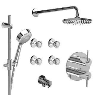Riobel CS KIT#483CSTMBN Thermostatic Shower System with Jets Brushed Nickel   Bathtub And Showerhead Faucet Systems  