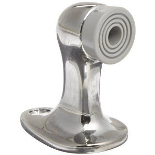 Rockwood 483.26 Brass Door Stop, #12 x 1 1/4" FH WS Fastener with Plastic Anchor, 1 5/8" Base Width x 2 5/8" Base Length, 2 3/4" Height, Polished Chrome Plated Finish