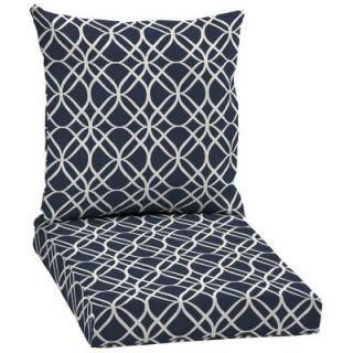 Hampton Bay Midnight Sandollar 2 Piece Pillow Back Outdoor Deep Seating Cushion Set JC22067B 9D1